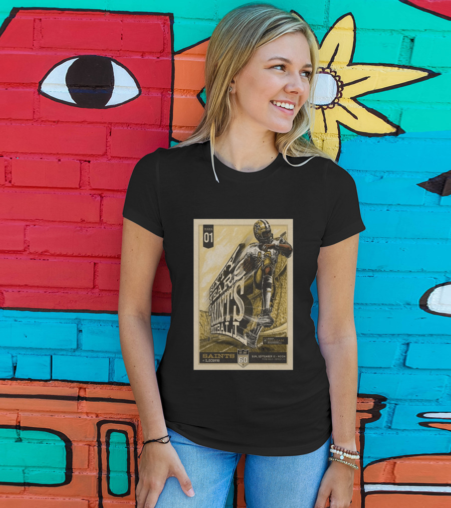 New Orleans Saints Vs Detroit Lions 60th Anniversary John Gilliam Tribute September 13 2026 Ford Field T-Shirt