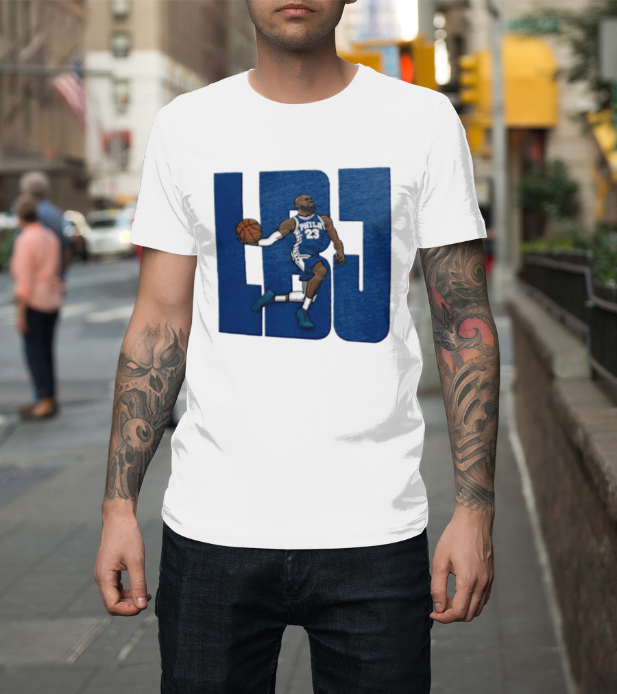 Philadelphia 76ers LBJ 23 Dribbling Basketball Caricature T-Shirt