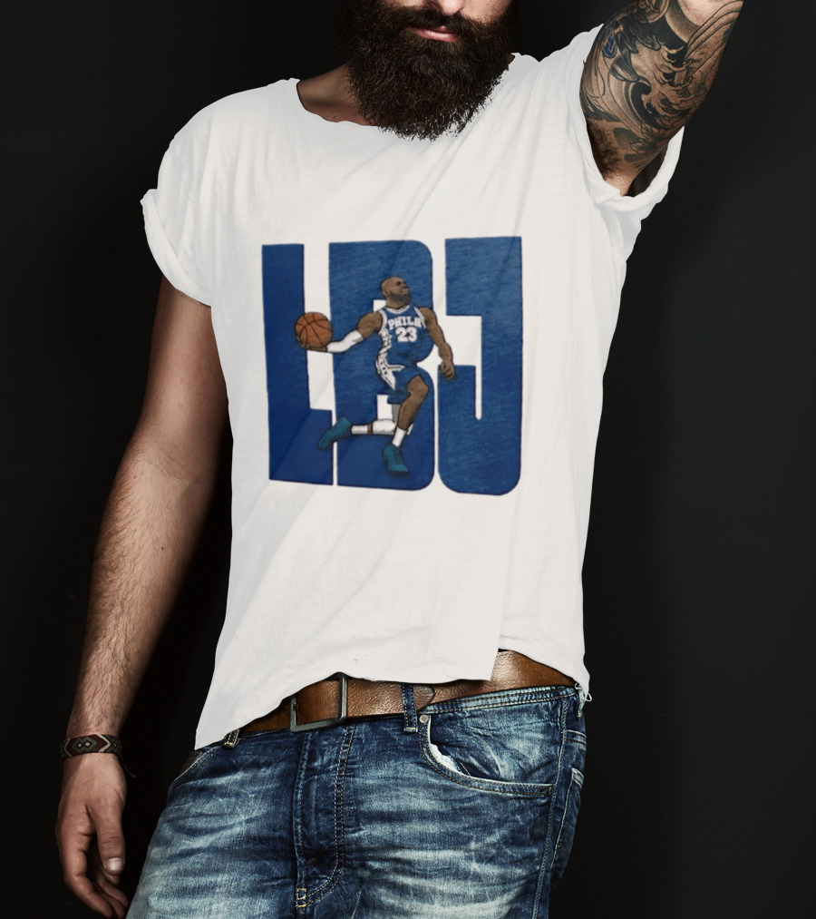 Philadelphia 76ers LBJ 23 Dribbling Basketball Caricature T-Shirt