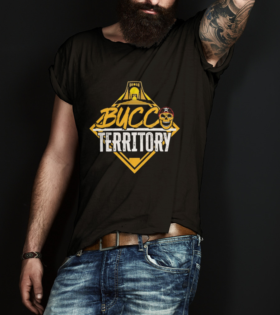Bucco Territory Pittsburgh Pirates Fan Apparel With Skull And Ballpark T-Shirt