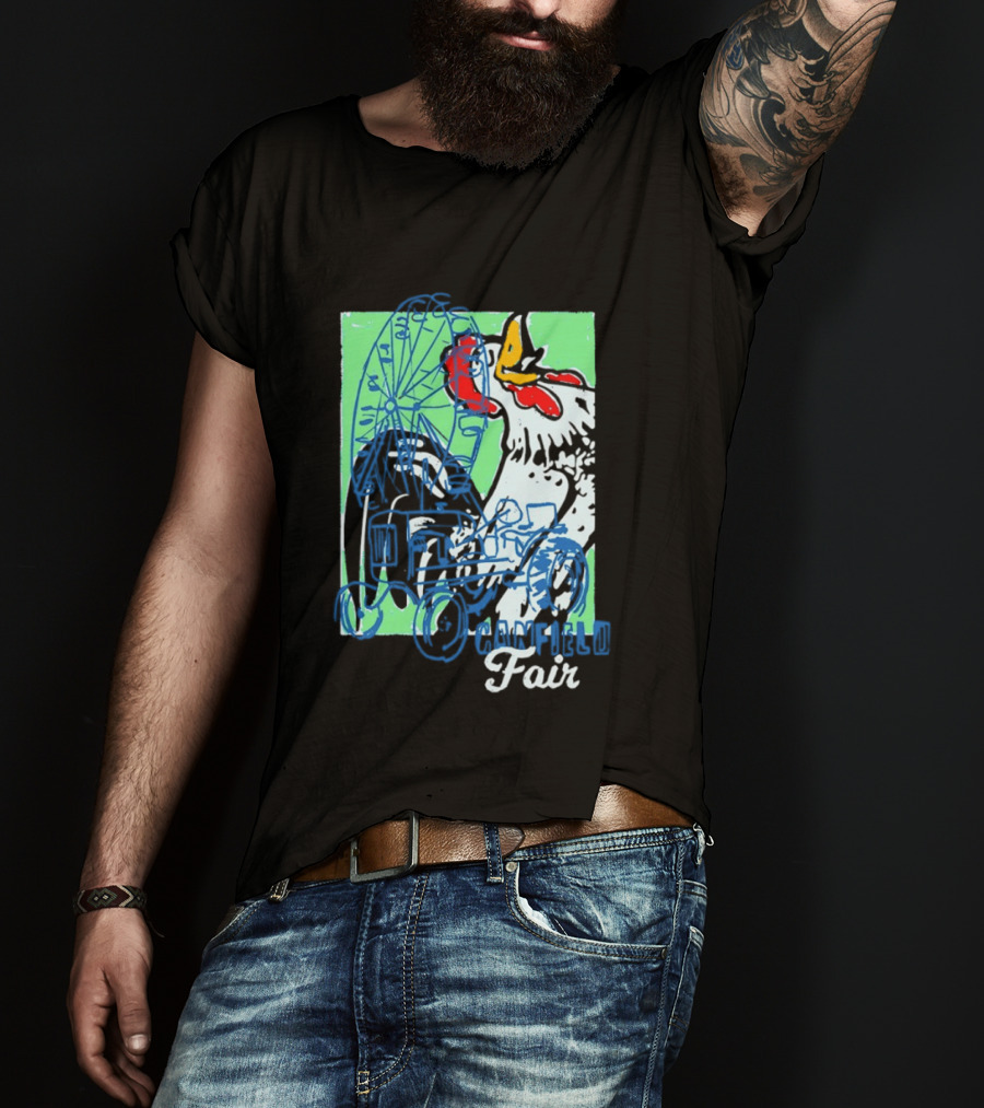 Canfield Fair Rooster Tractor Ferris Wheel Paint T-Shirt