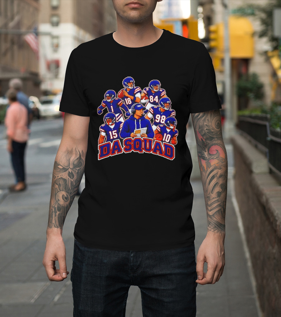 Da Squad Chicago Bear 8bit Game Quarterbacks And Coach Pixel T-Shirt
