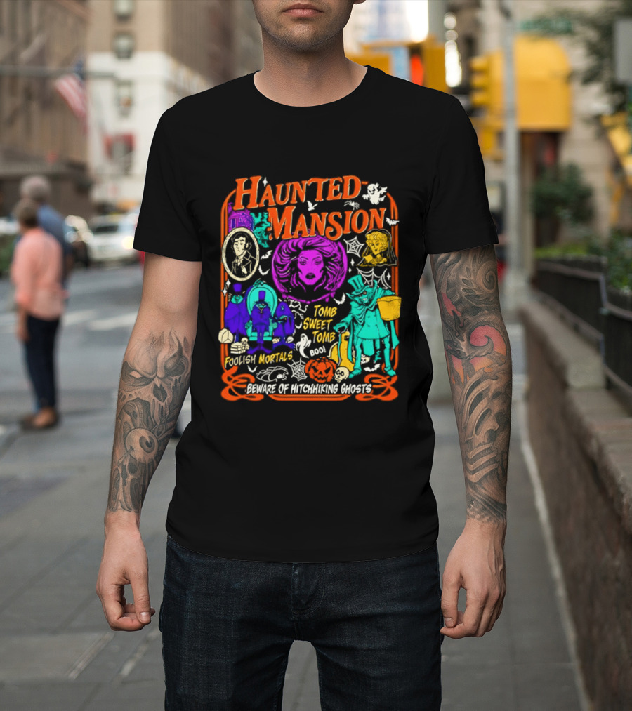 Haunted Mansion Madame Leota Beware Of Hitchhiking Ghosts Foolish Mortals Halloween T-Shirt