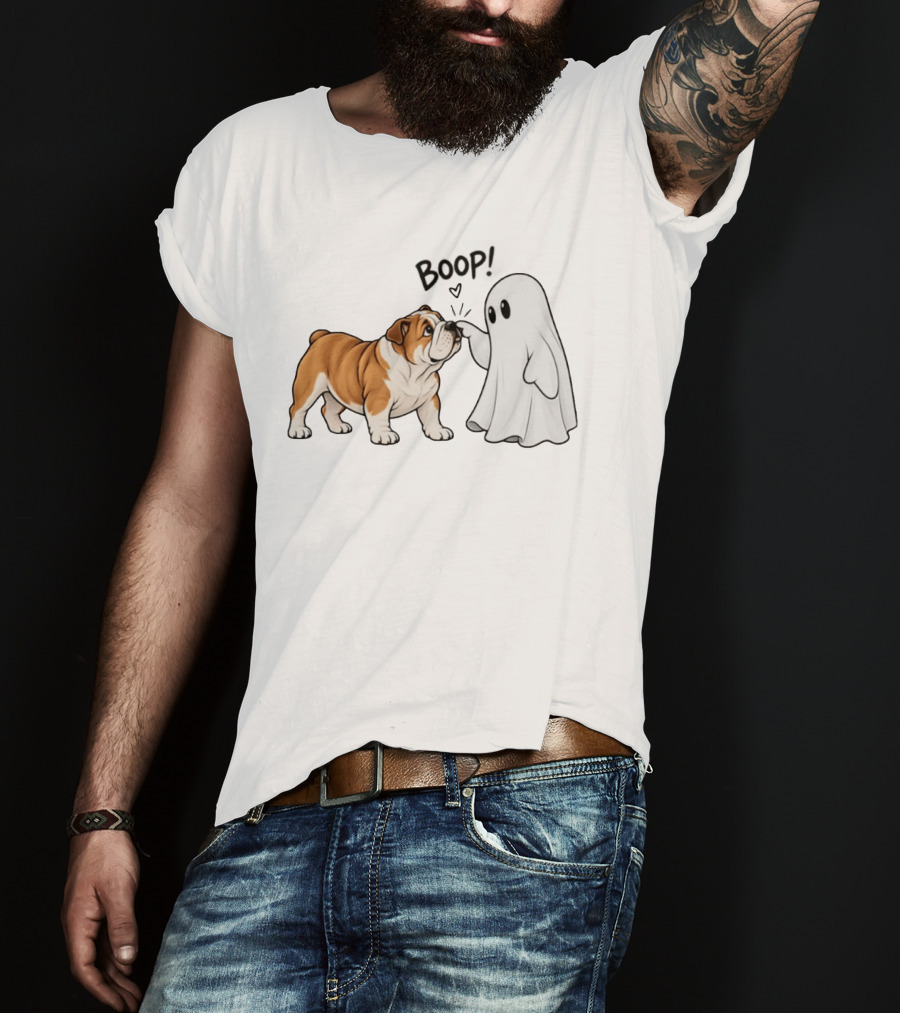 Bulldog Boop Ghost Halloween T-Shirt
