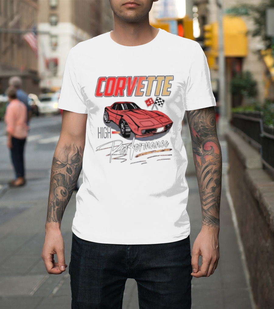 Corvette High Performance Chevrolet Sports Car Red Classic Vehicle T-Shirt