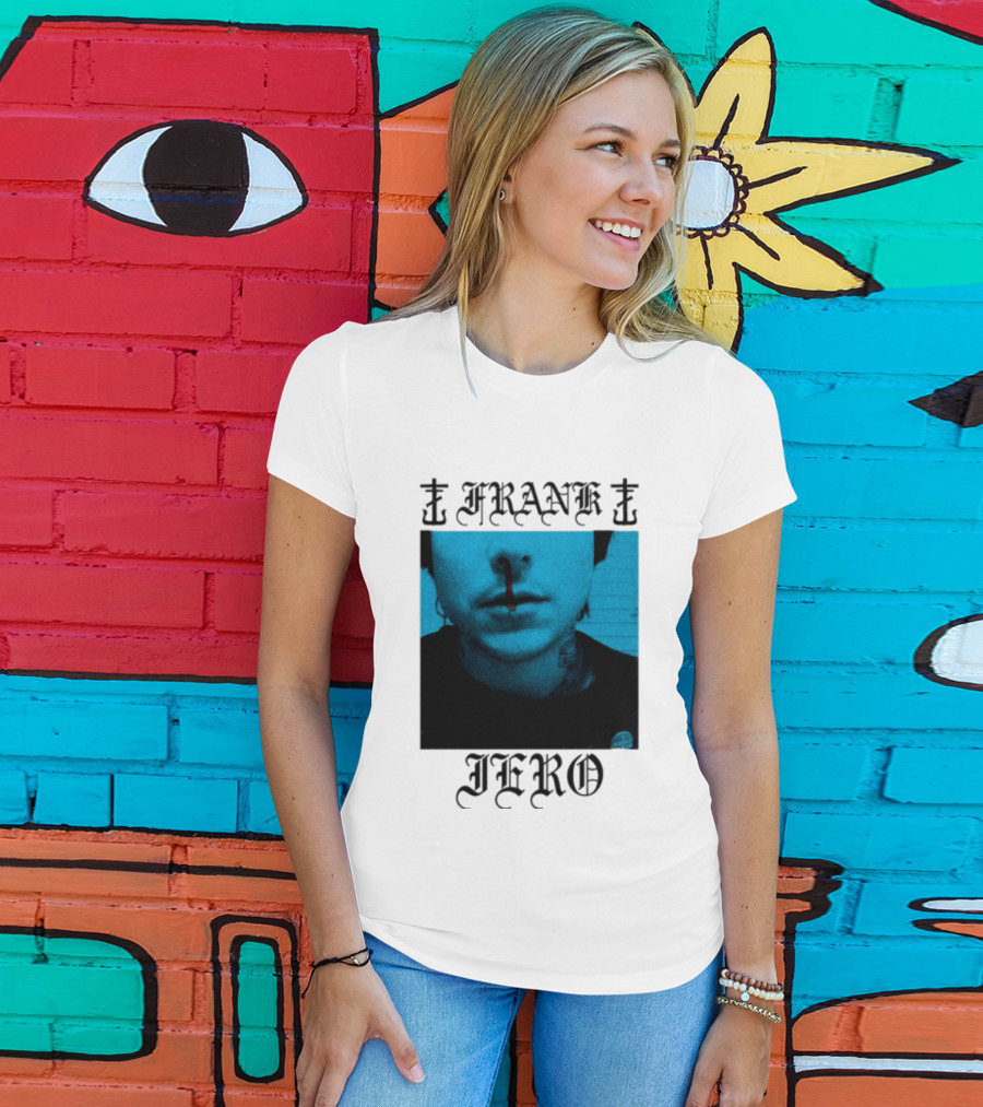 FRANK IERO Bloody Nose Blue White T-Shirt