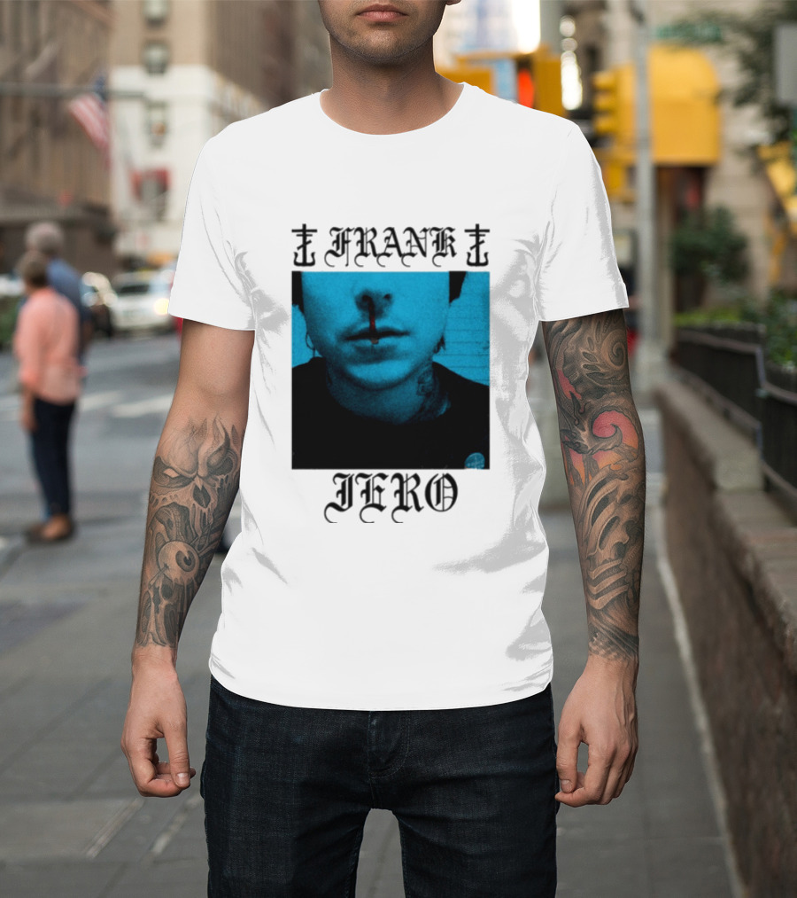 FRANK IERO Bloody Nose Blue White T-Shirt