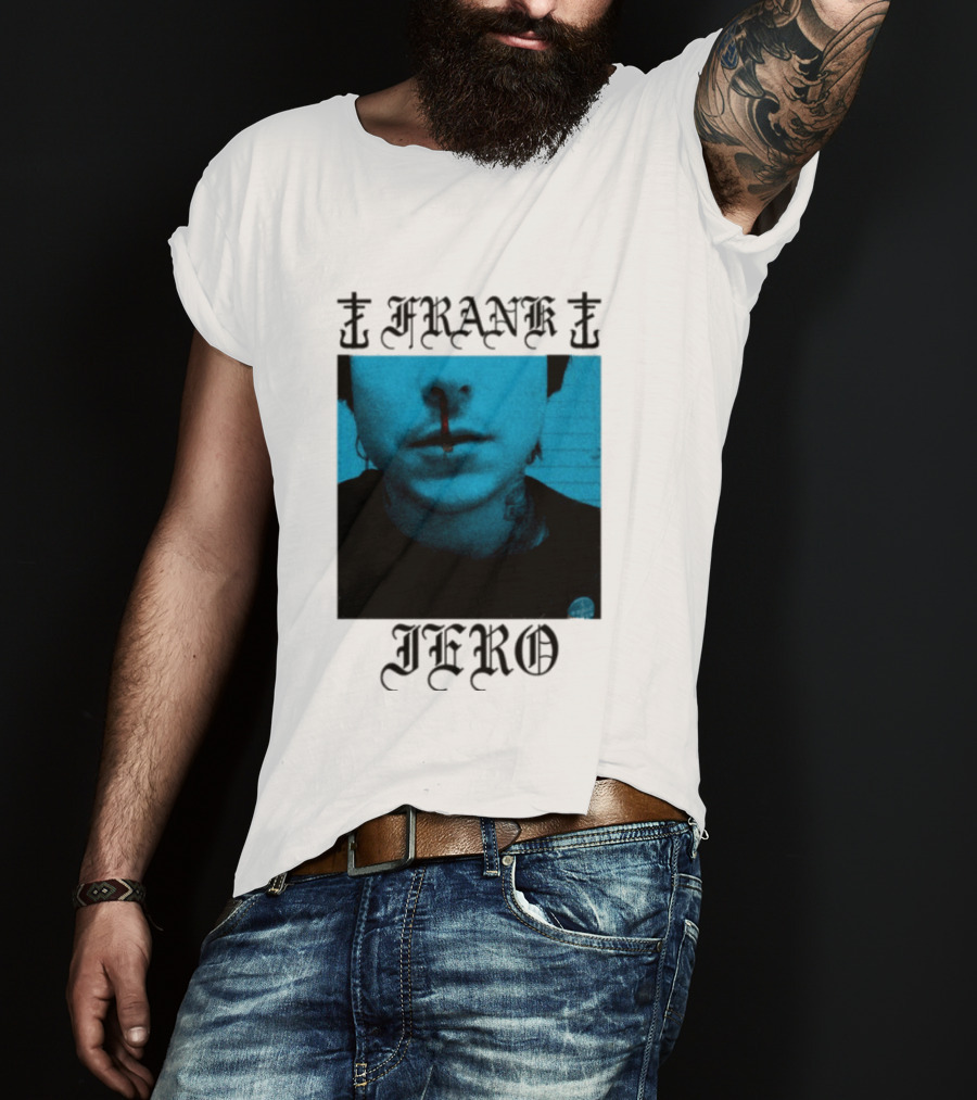 FRANK IERO Bloody Nose Blue White T-Shirt