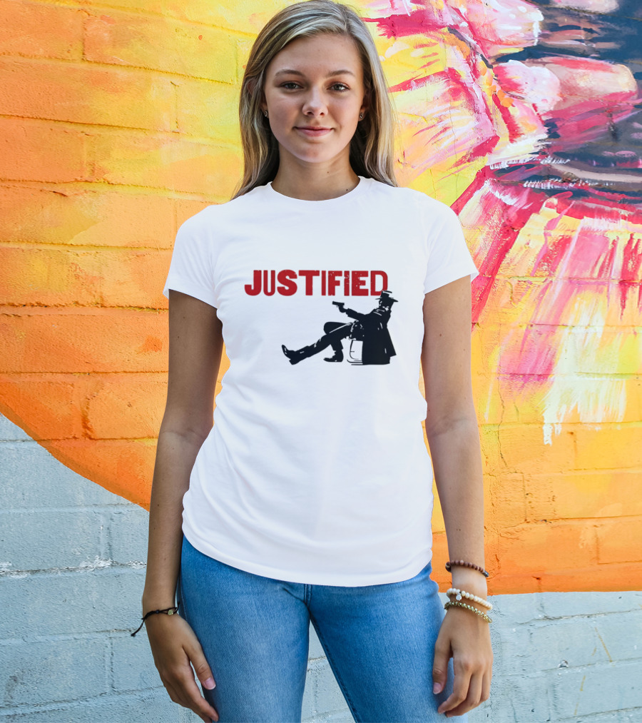 JUSTIFIED Cowboy Silhouette With Gun T-Shirt