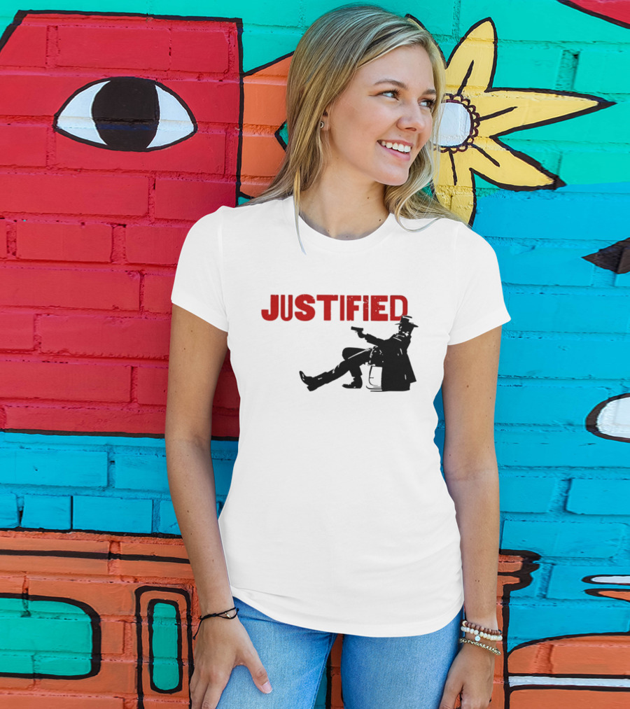 JUSTIFIED Cowboy Silhouette With Gun T-Shirt