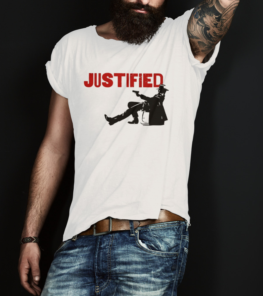 JUSTIFIED Cowboy Silhouette With Gun T-Shirt