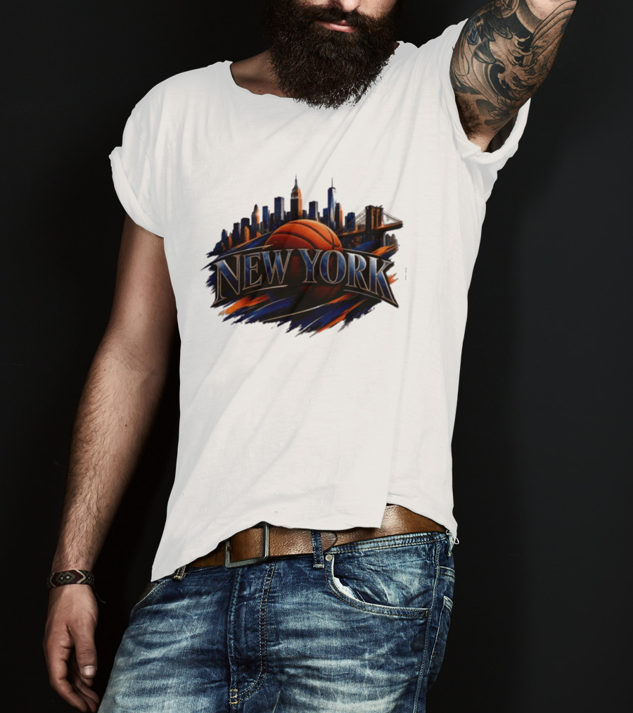 New York Basketball Skyline Cityscape T-Shirt