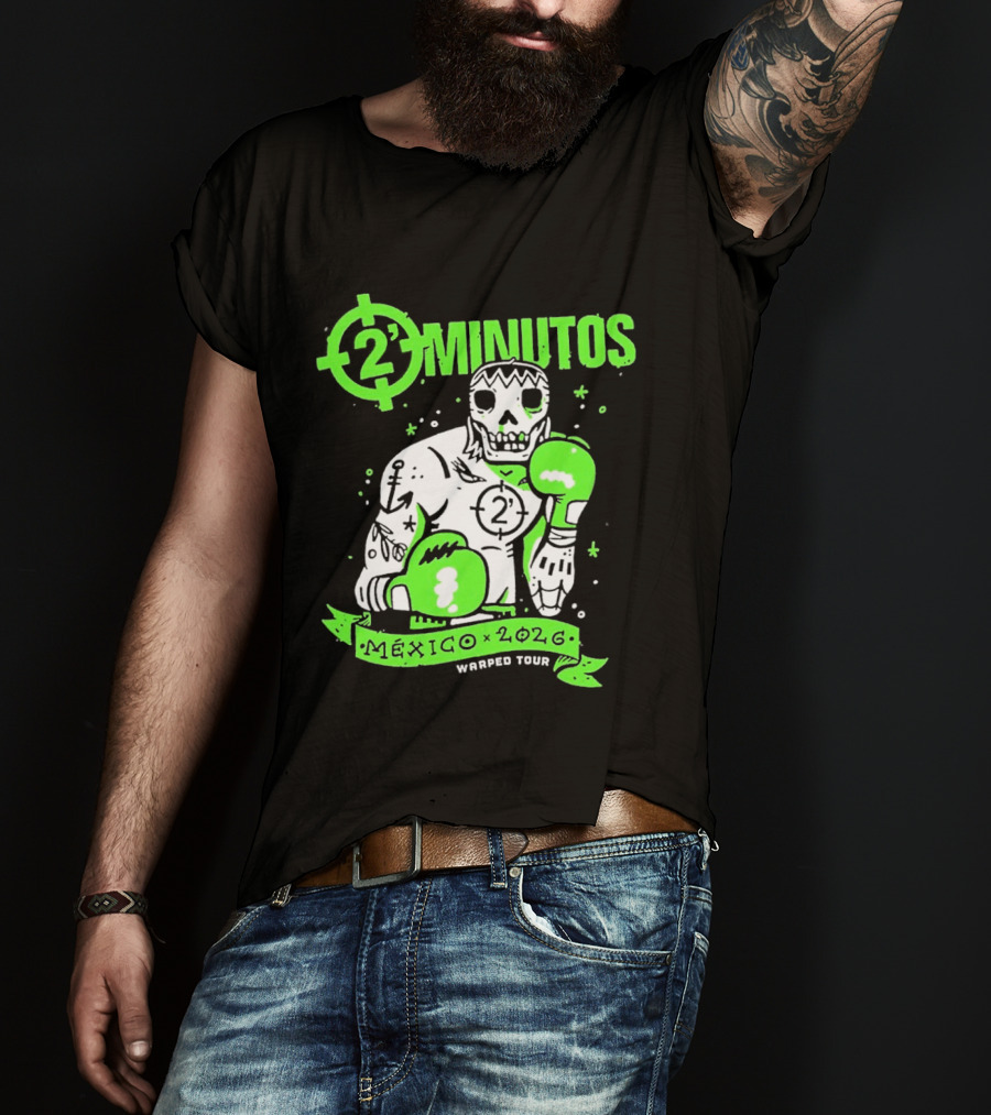 2 Minutos Mexico 2026 Skeleton Boxer Warped Tour T-Shirt