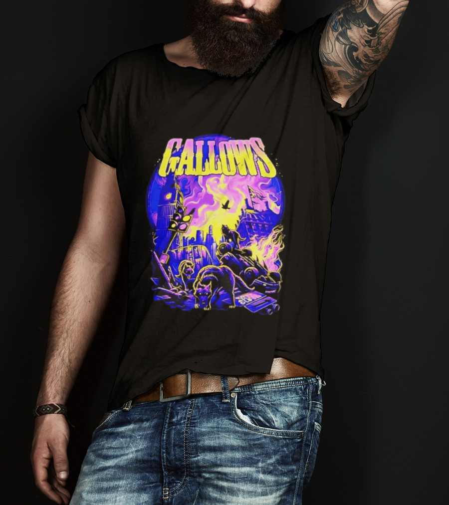 Gallows London Big Ben Wolf Apocalypse Urban Chaos Scene T-Shirt