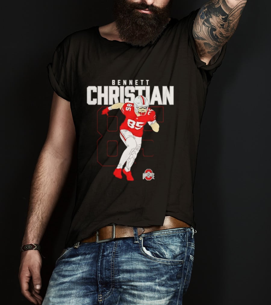 Bennett Christian 85 Ohio State Buckeyes Football Player Caricature T-Shirt