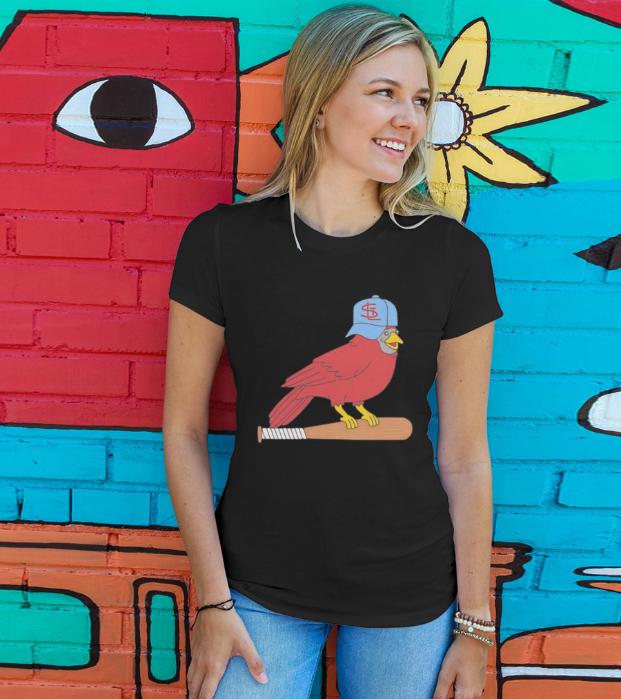 Hancel Rincon St. Louis Cardinals STL Hat Animated Bird Baseball Bat T-Shirt