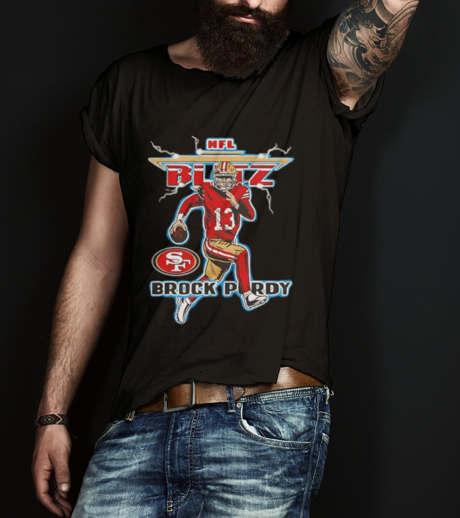 Brock Purdy NFL Blitz San Francisco 49ers SF Logo 13 T-Shirt