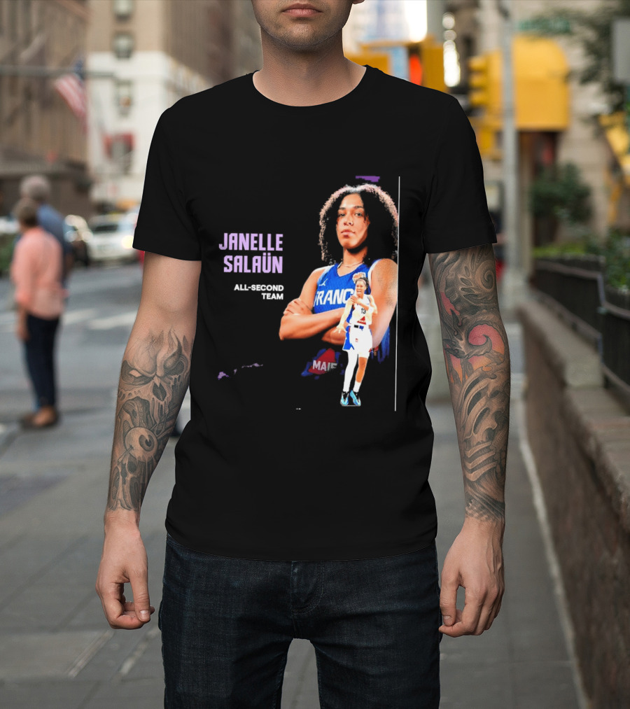 Janelle Salaun France Basketball All Second Team Player T-Shirt