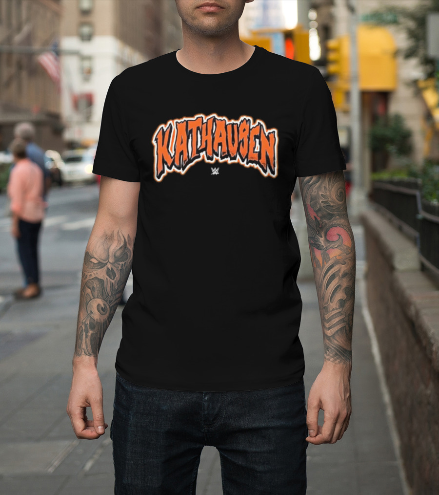 Karl Anthony Towns WWE KATHausen Wordmark Halloween Font T-Shirt