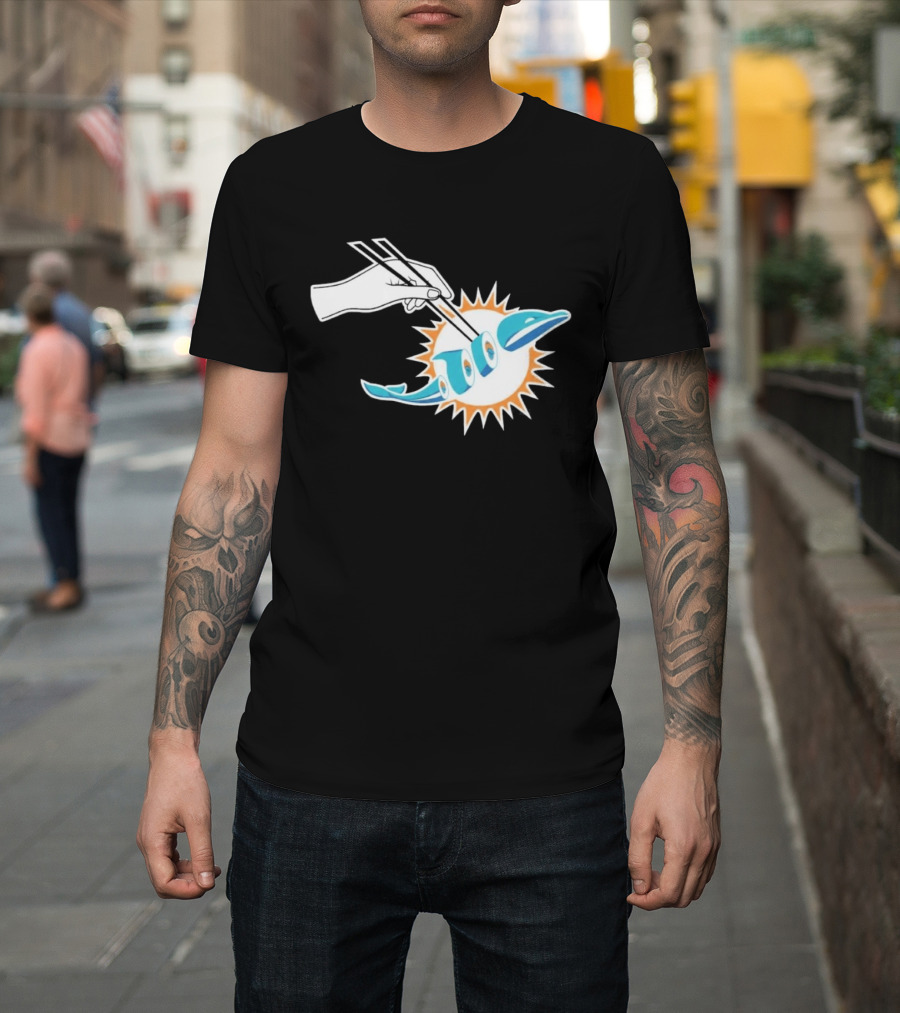 Maxx Crosby Sushi Chopsticks Miami Football Fusion T-Shirt