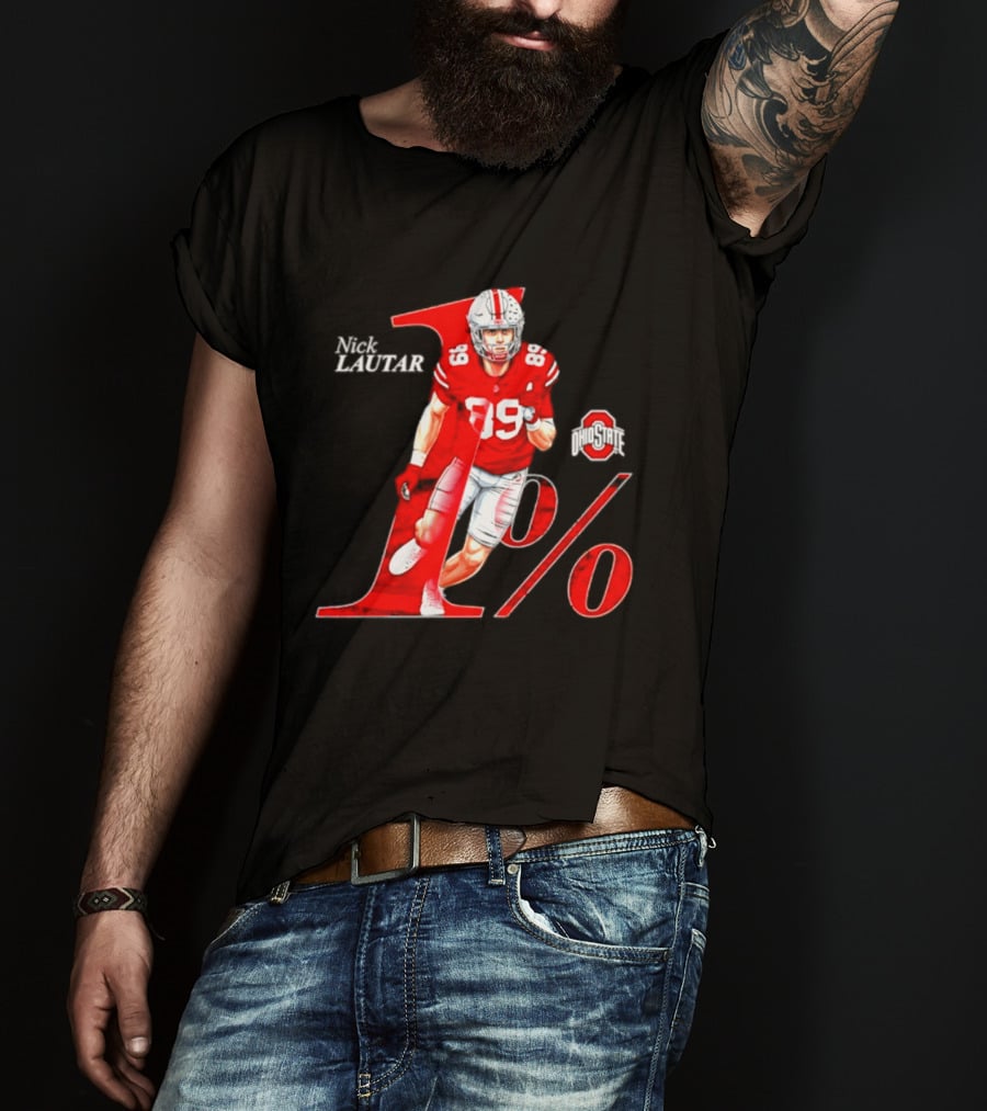 Nick Lautar 89 Ohio State Buckeyes 1% Player Breakthrough T-Shirt