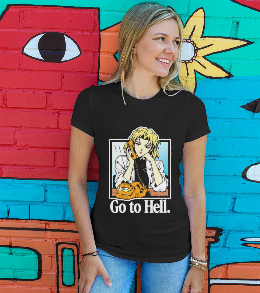Ritsuko Akagi Go To Hell Neon Genesis Evangelion Cartoon T-Shirt