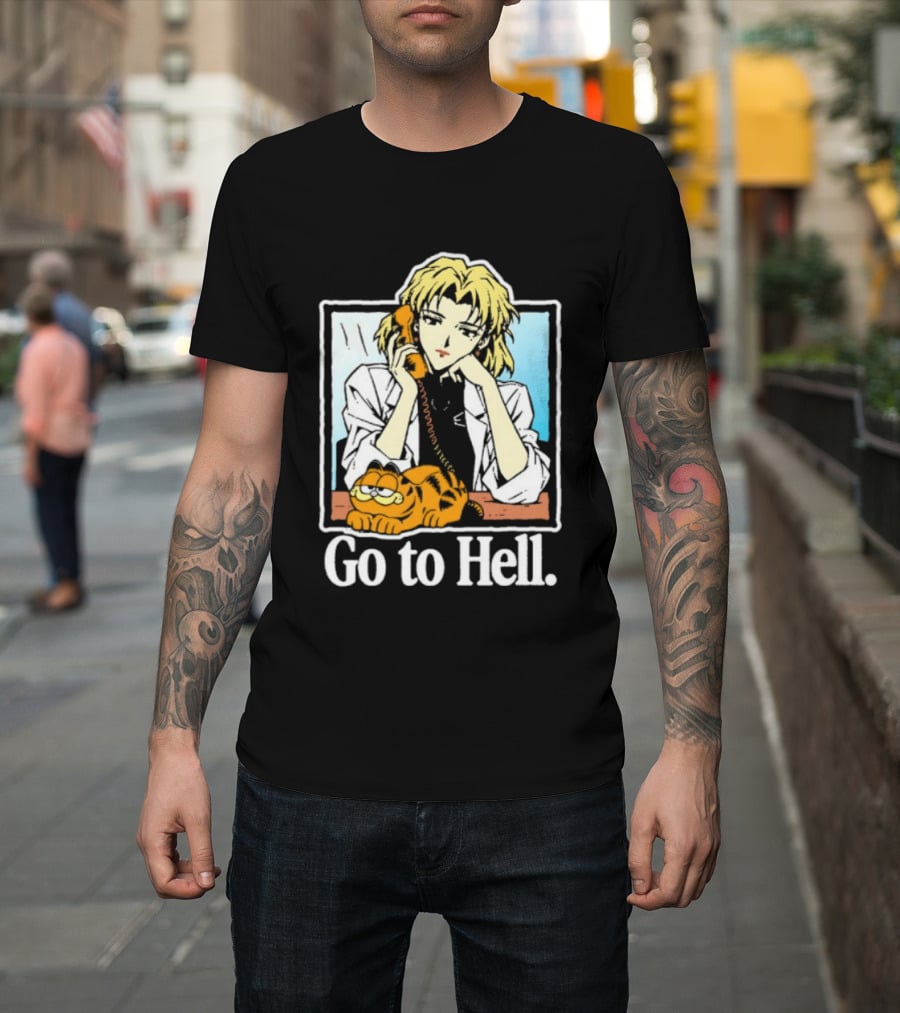 Ritsuko Akagi Go To Hell Neon Genesis Evangelion Cartoon T-Shirt