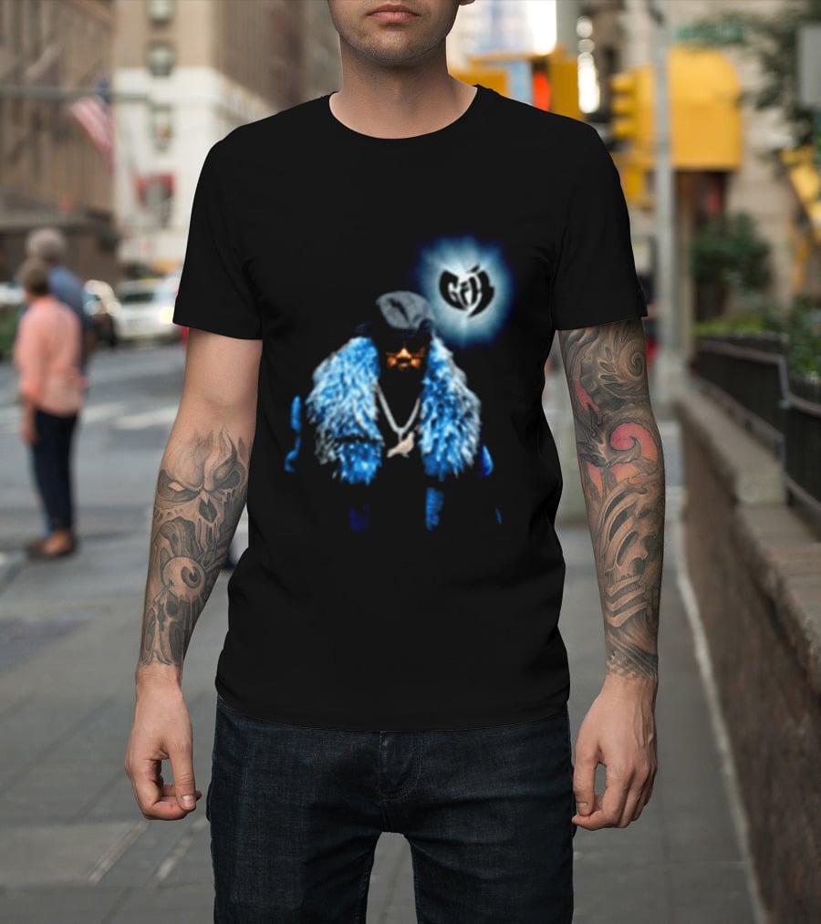 Staple Pigeon Store Staple X Ghostface Killah Collaboration With Wu Tang Clan Influence And Iconic Blue Fur Coat T-Shirt