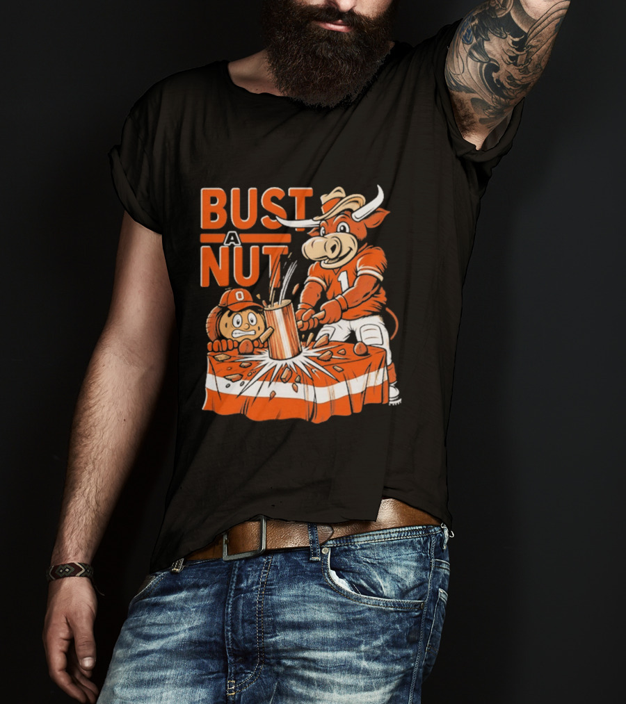 Bust A Nut Texas Football Bevo Beat Competition T-Shirt