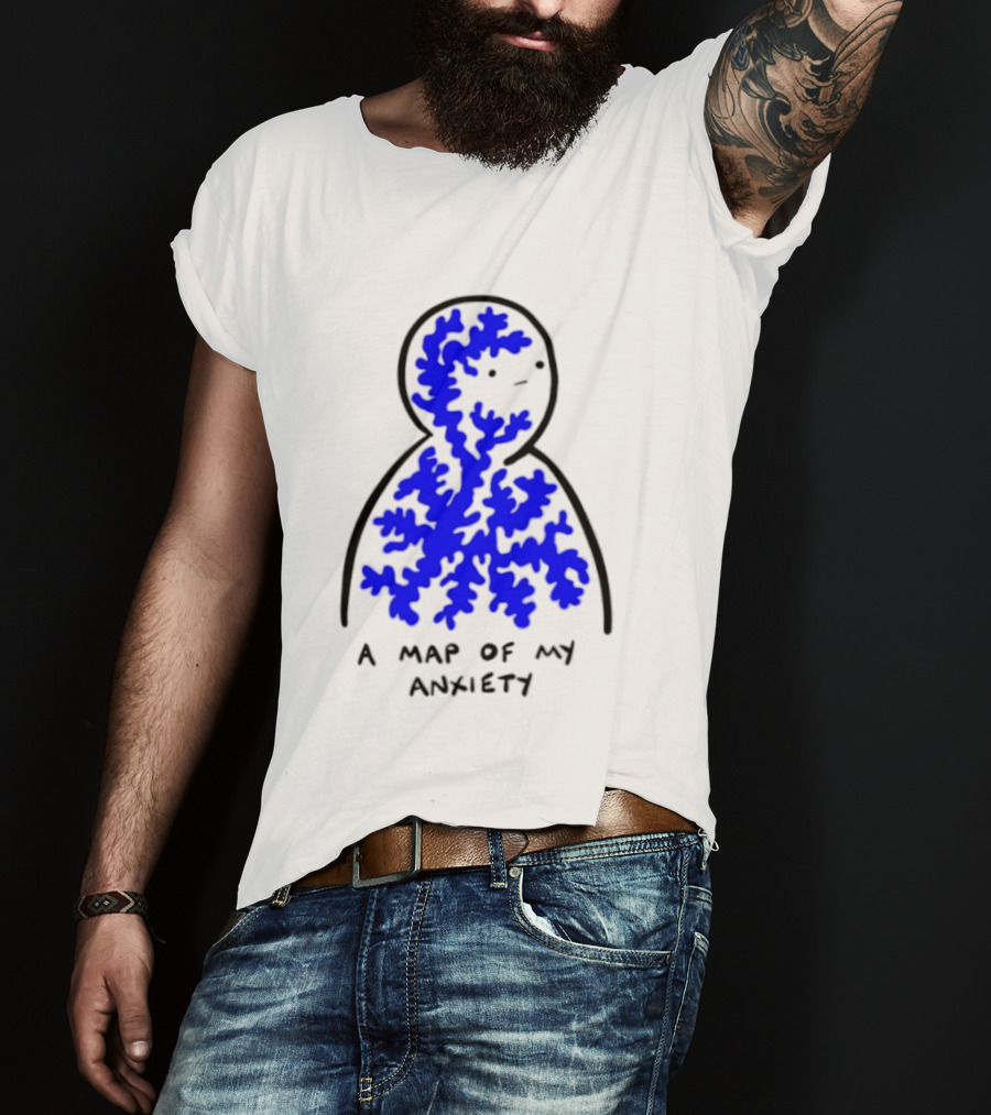 A Map Of My Anxiety Mental Health Awareness T-Shirt