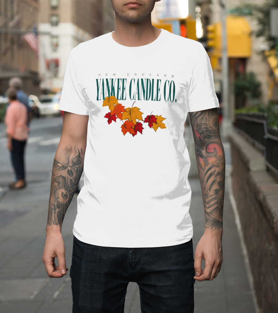 New England Yankee Candle Co Fall Leaves Autumn T-Shirt