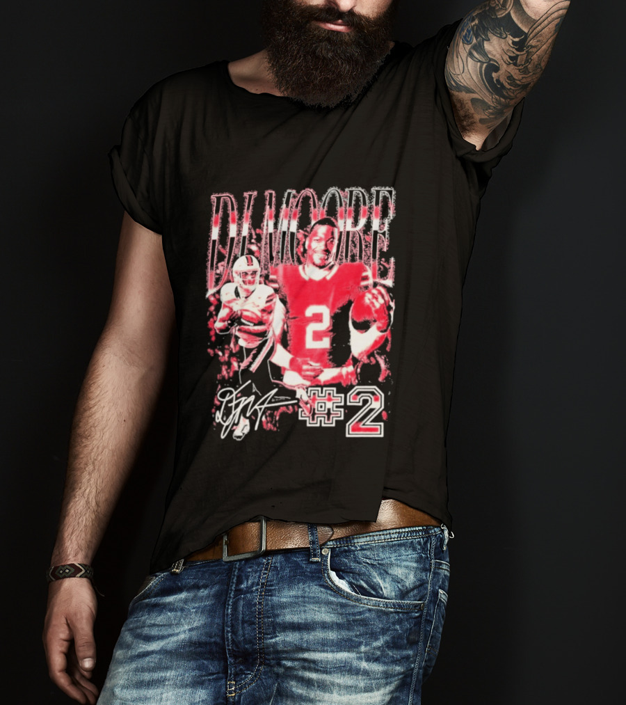 DJ Moore Number 2 Signature 2026 Bills Football Player T-Shirt