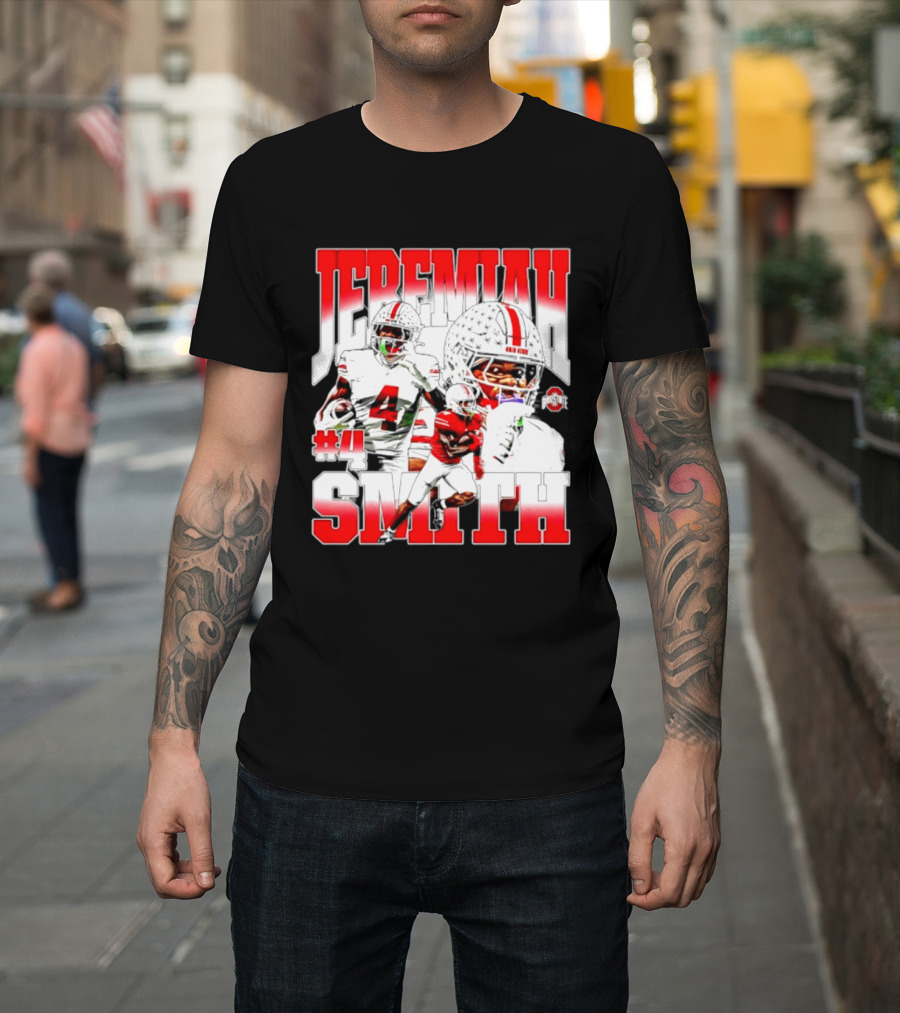 Jeremiah Smith Ohio State Buckeyes 4 NCAA Football Player T-Shirt