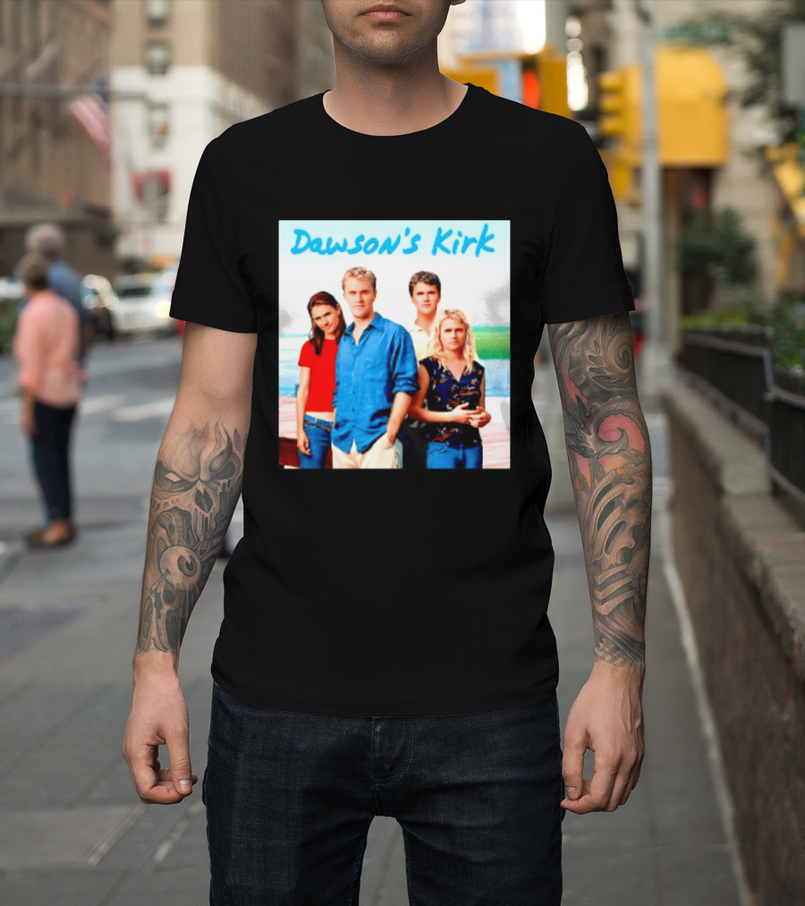 Dawson's Kirk 90s TV Cast Scenic Backdrop T-Shirt