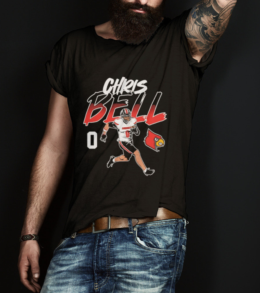 Chris Bell Louisville Cardinals Football 0 Pose T-Shirt