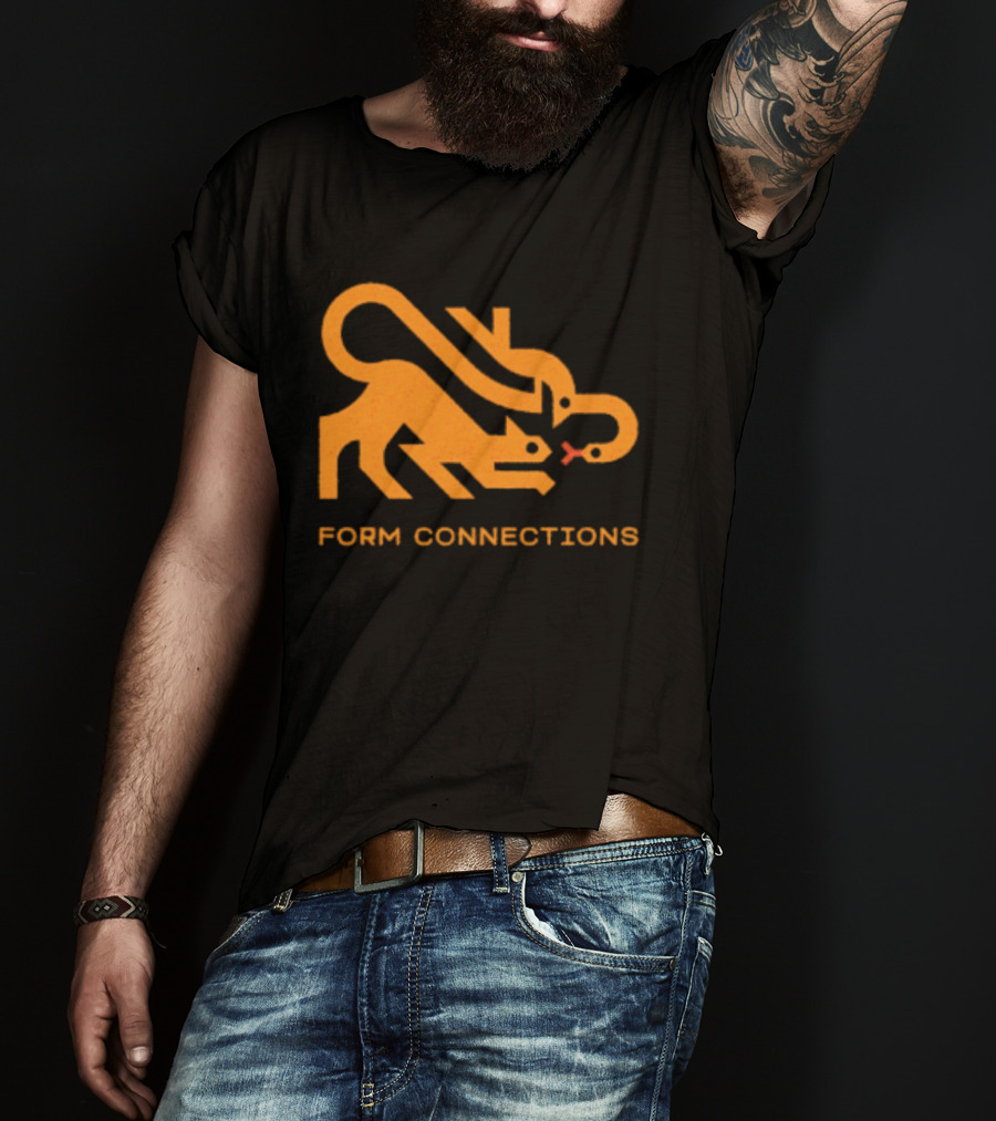 Form Connections Minimalist Cat And Snake T-Shirt