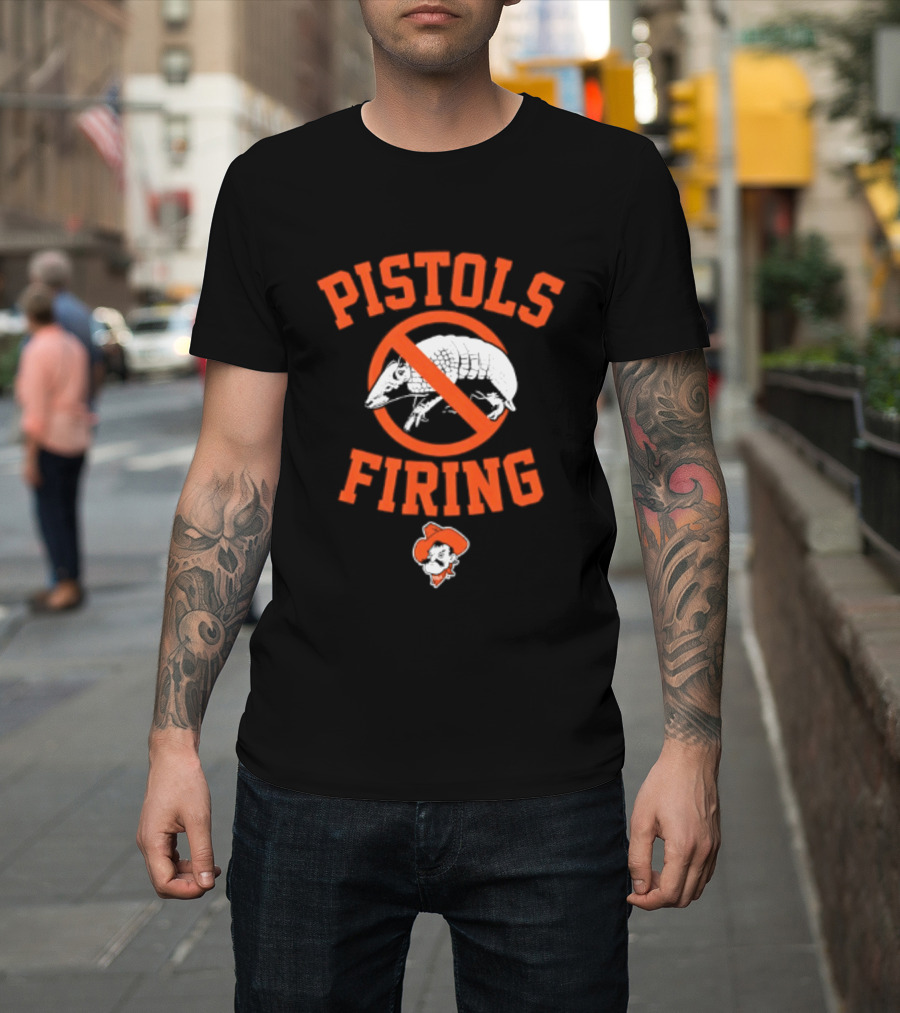 Pistols Firing Oklahoma State Cowboys Football NCAA T-Shirt