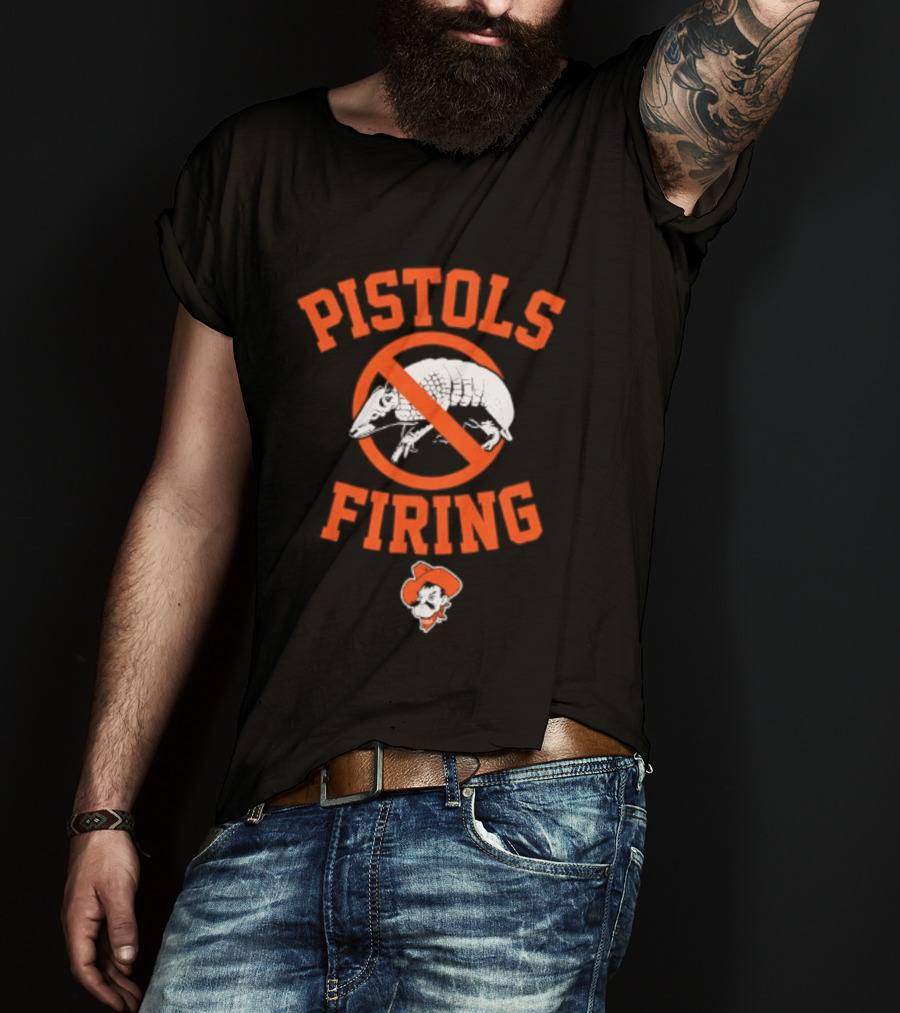 Pistols Firing Oklahoma State Cowboys Football NCAA T-Shirt