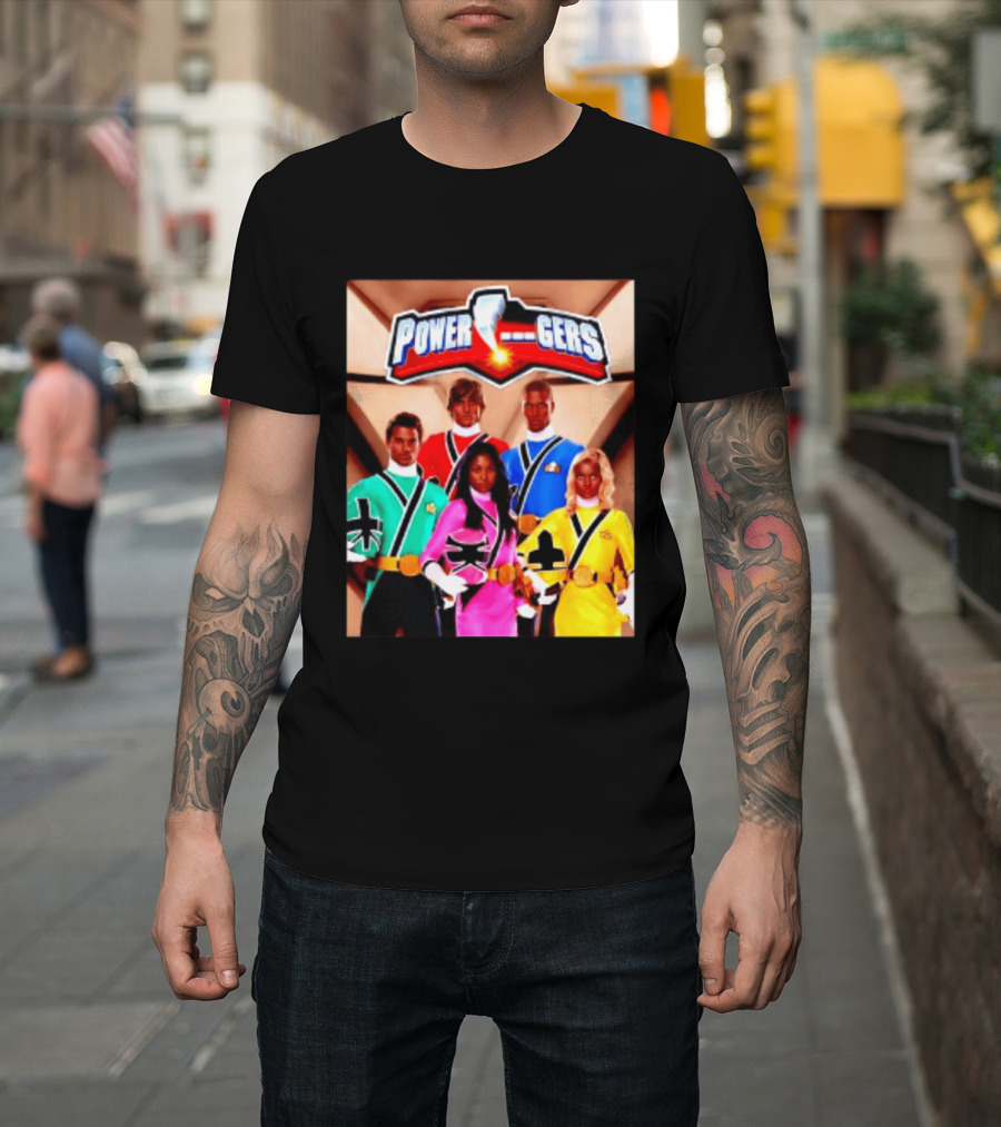 Power Rangers SPD Team Uniforms Super Sentai Action Figures T-Shirt