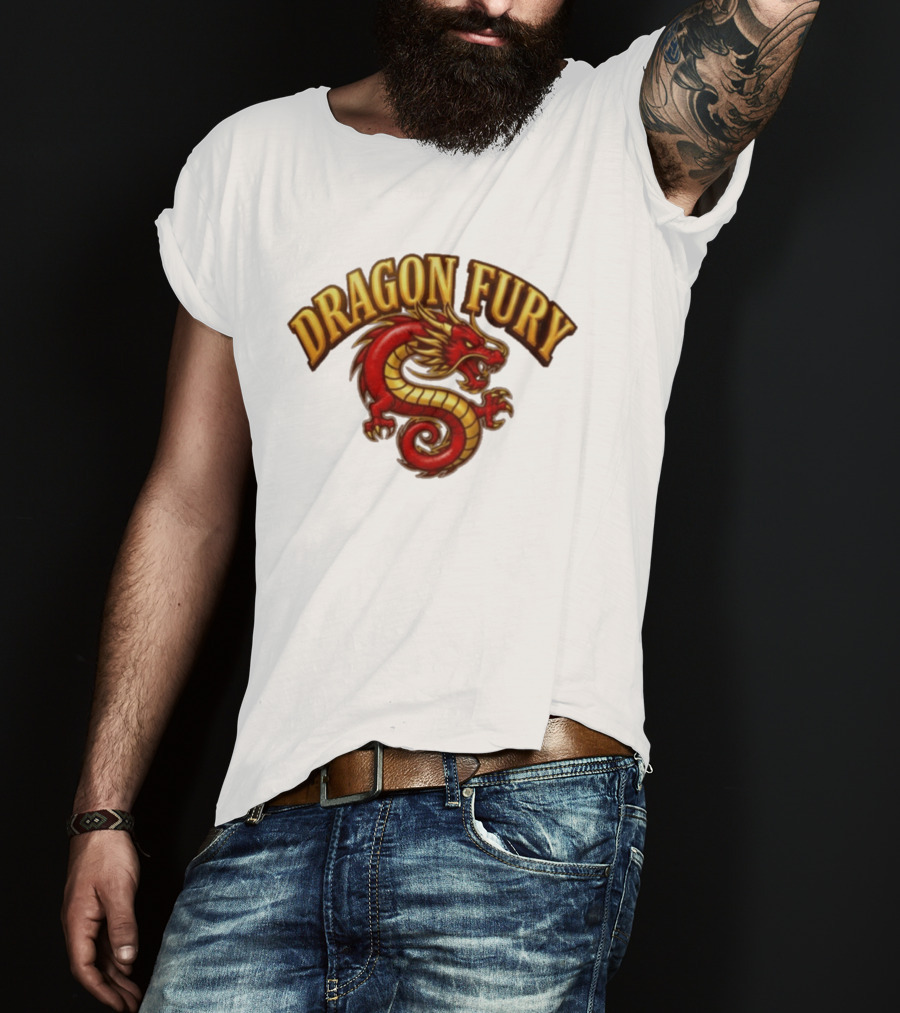 Dragon Fury Red Gold Chinese Dragon T-Shirt