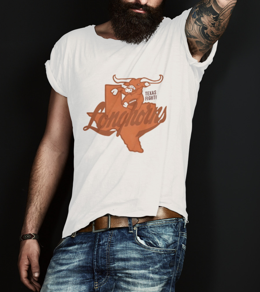 Texas Longhorns Football Texas Fight Map Longhorns T-Shirt