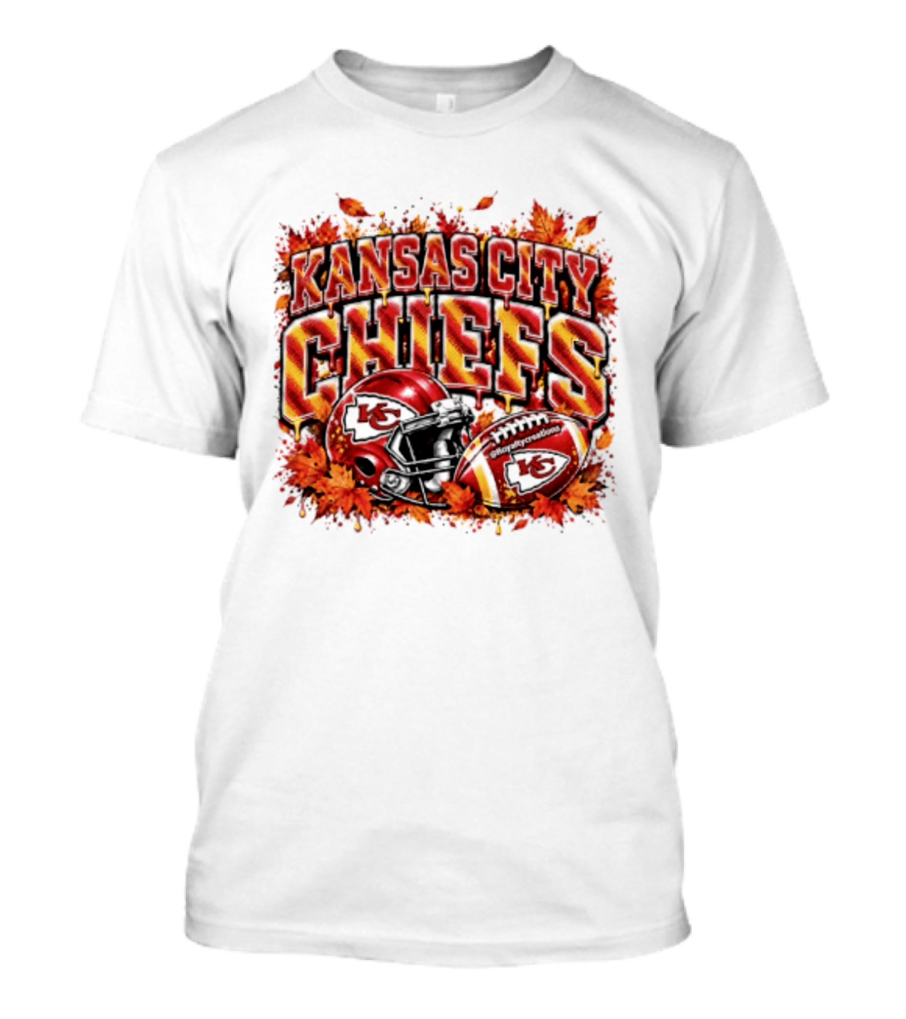 Kansas City Chiefs Football Helmet Autumn Leaves 2026 T-Shirt