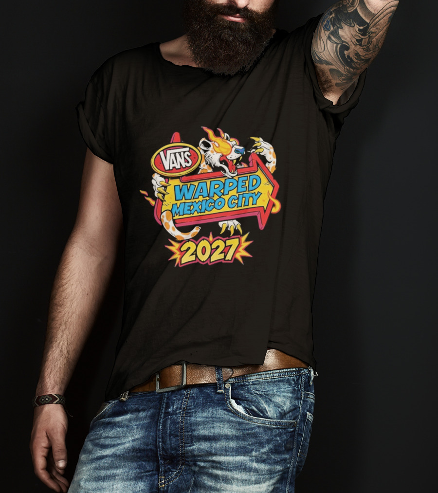 Vans Warped Mexico City 2027 Dragon Flame Arrow Event T-Shirt