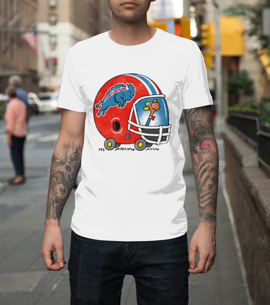 Lowly Worm Wearing Buffalo Bills Football Helmet With Buffalo T-Shirt