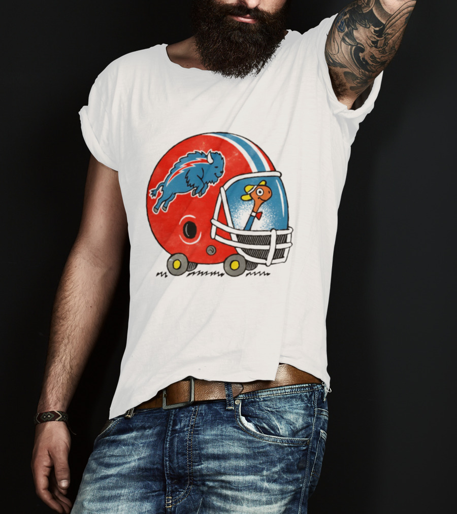Lowly Worm Wearing Buffalo Bills Football Helmet With Buffalo T-Shirt