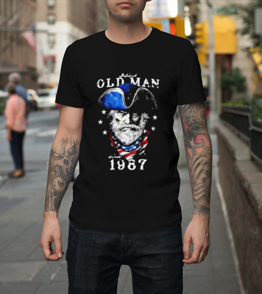 Old Man 1987 Patriotic Eagle And Stars T-Shirt