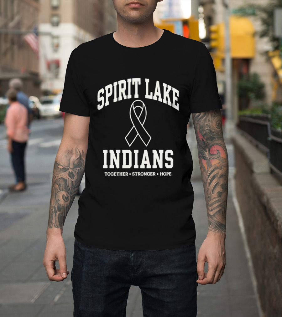 Spirit Lake Indians Ribbon Together Stronger Hope T-Shirt