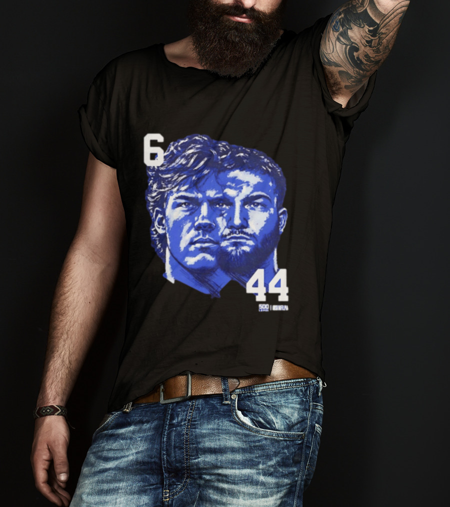 Jaxson Dart Cam Skattebo 6 44 New York Giants Face Morph Sports Fan T-Shirt