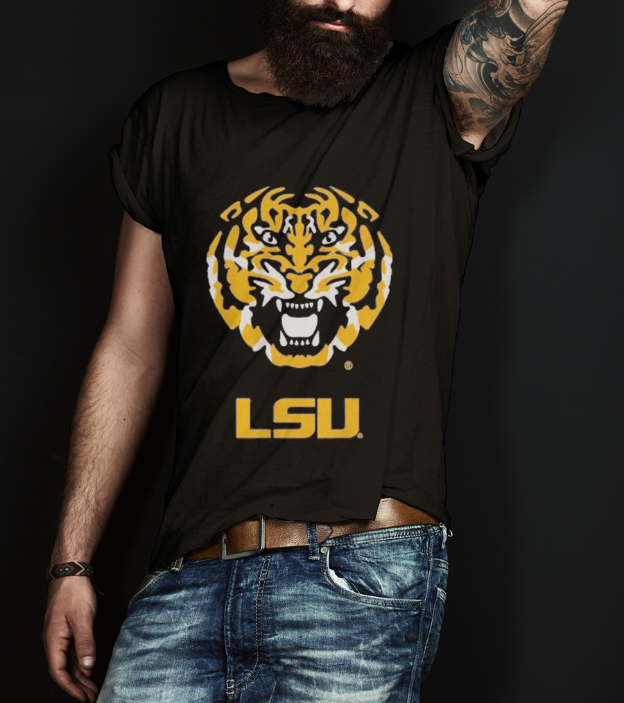 LSU Tigers Fierce Tiger Head T-Shirt