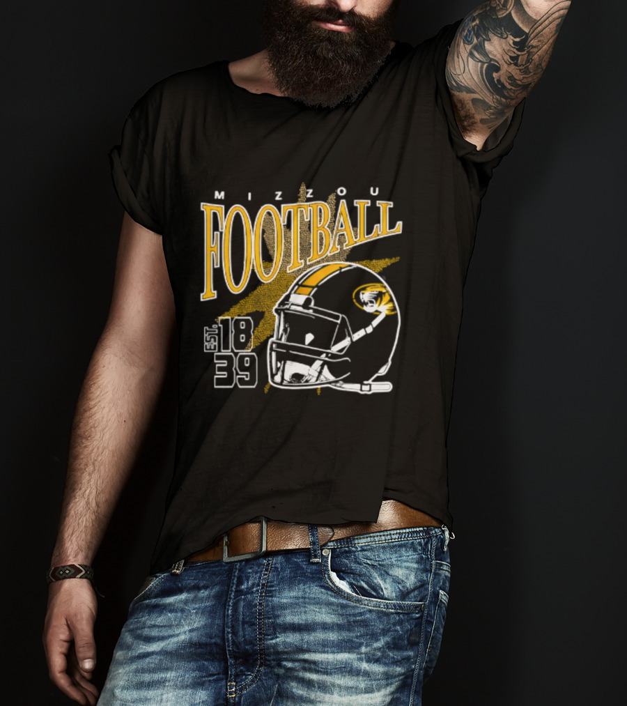 Mizzou Football 1839 Helmet Missouri Tigers NCAA T-Shirt
